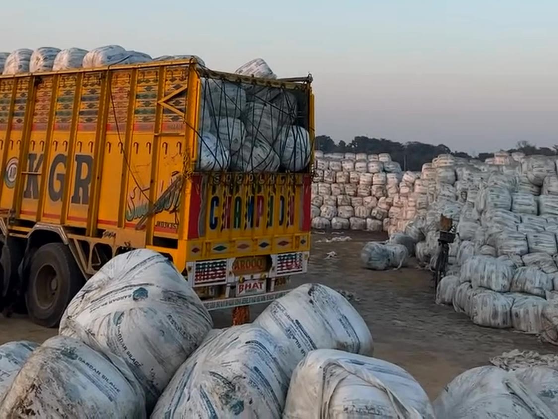 A truck fully loaded with Sardar Silage bales